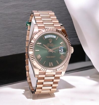 Rolex Day-date 40 President Rose Gold Olive Roman Green 18 Krt Unworn 2025