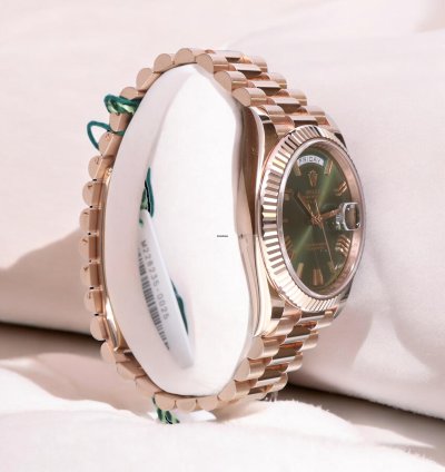Rolex Day-date 40 President Rose Gold Olive Roman Green 18 Krt Unworn 2025