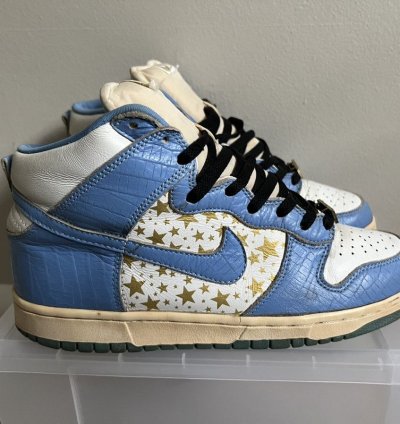 2003 Supreme Nike Sb Dunk High Blue Stars Size 9 307385141