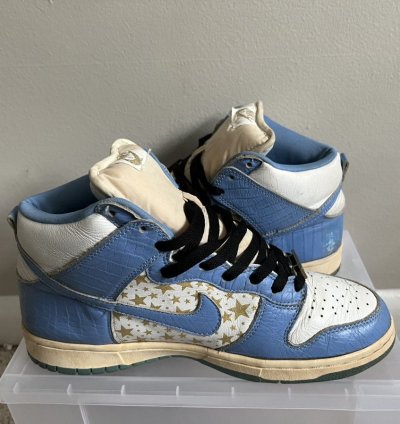 2003 Supreme Nike Sb Dunk High Blue Stars Size 9 307385141