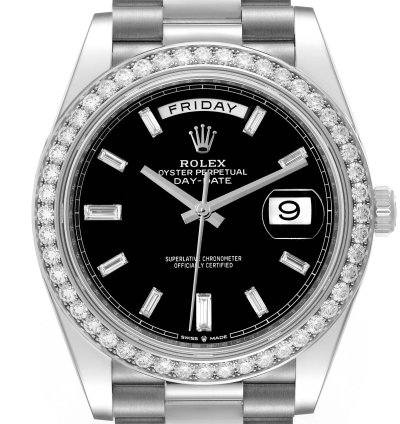Rolex Day-date 40 President White Gold Diamond Mens Watch 228349 Unworn