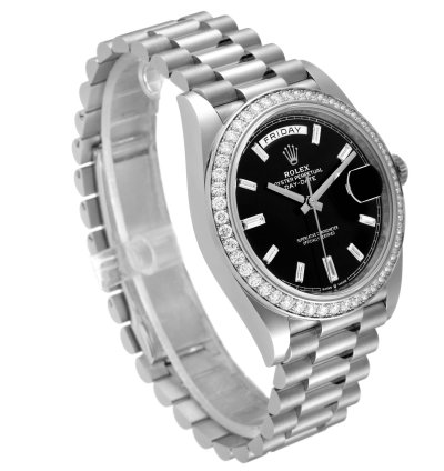 Rolex Day-date 40 President White Gold Diamond Mens Watch 228349 Unworn