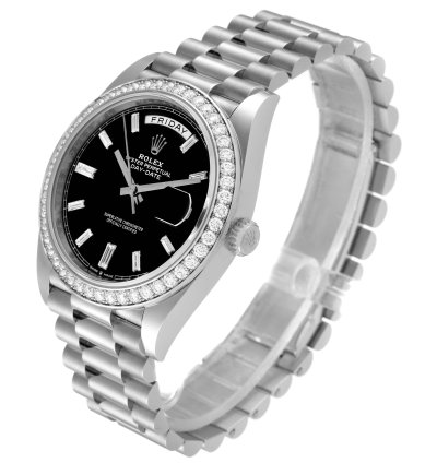 Rolex Day-date 40 President White Gold Diamond Mens Watch 228349 Unworn