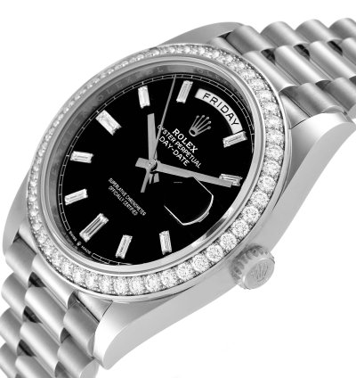 Rolex Day-date 40 President White Gold Diamond Mens Watch 228349 Unworn
