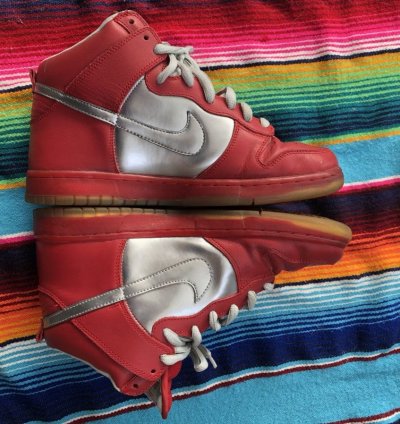 2006 Nike Sb Dunk High Mork And Mindy Red Silver Size 10