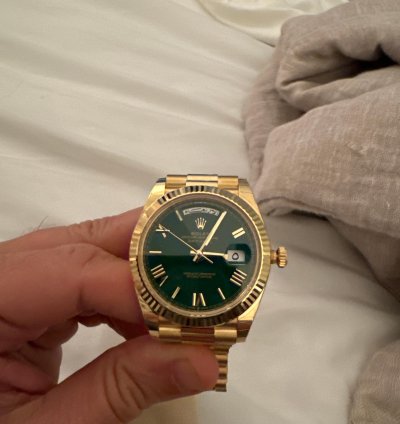 Rolex Day-date 40 Rare Arabic Lettered Yellow Gold Green Dial Day-date 40