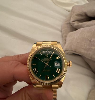 Rolex Day-date 40 Rare Arabic Lettered Yellow Gold Green Dial Day-date 40