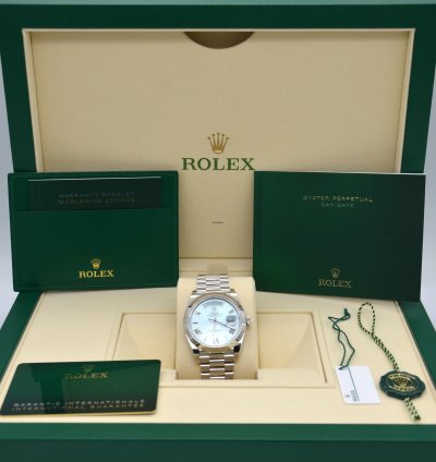 Rolex Day-date 40 Ref 228206 Platinum With Ice Blue Dial 40mm