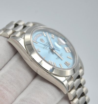 Rolex Day-date 40 Ref 228206 Platinum With Ice Blue Dial 40mm