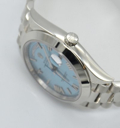 Rolex Day-date 40 Ref 228206 Platinum With Ice Blue Dial 40mm