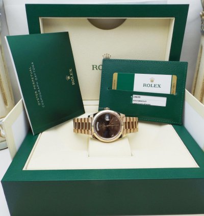 Rolex Day-date 40 Ref 228235 Chocolate Anno 2018 Full Set New - Unused