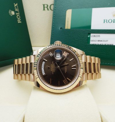 Rolex Day-date 40 Ref 228235 Chocolate Anno 2018 Full Set New - Unused
