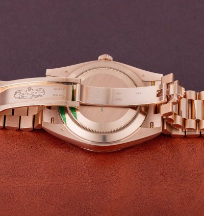 Rolex Day-date 40 Ref 228235 Chocolate Brown Motif Dial 18k Rose Gold 2019 Box And Papers