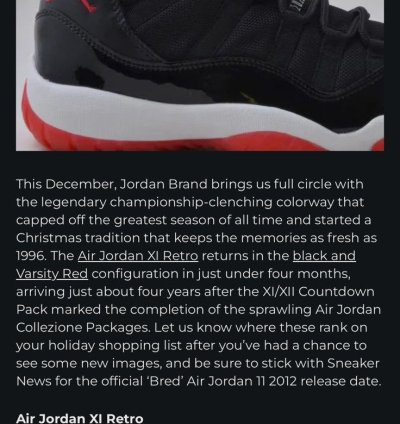 2012 Nike Air Jordan 11 Retro Bred