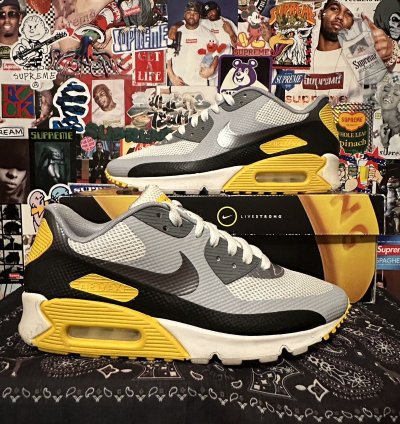2012 Nike Air Max 90 Hyperfuse Livestrong Size 8 Rare Og 326