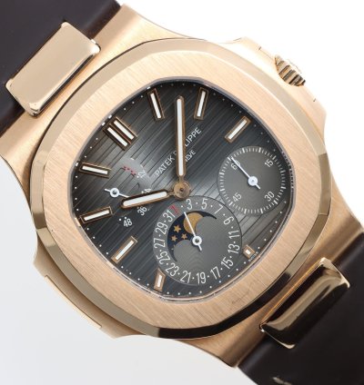 Patek Philippe Nautilus Ref 5712 1r-001 Rose Gold Brown Dial Full Set Year 2014 Excellent Conditions