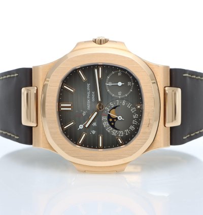 Patek Philippe Nautilus Ref 5712 1r-001 Rose Gold Brown Dial Full Set Year 2014 Excellent Conditions