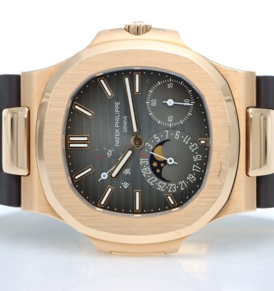 Patek Philippe Nautilus Ref 5712 1r-001 Rose Gold Brown Dial Full Set Year 2014 Excellent Conditions
