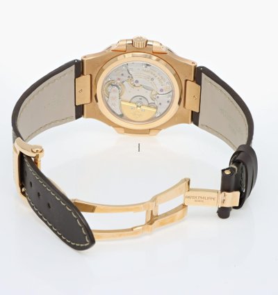 Patek Philippe Nautilus Ref 5712 1r-001 Rose Gold Brown Dial Full Set Year 2014 Excellent Conditions