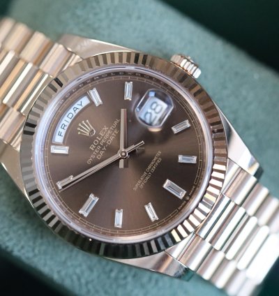 Rolex Day-date 40 Rg Choco Baguette Used 2023