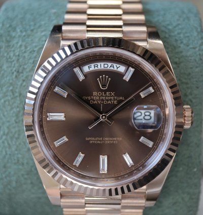 Rolex Day-date 40 Rg Choco Baguette Used 2023
