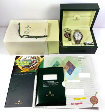 Rolex Daytona Nos 2006 Rolex Daytona 116520 40mm White Dial Box Papers Stickersdaytona