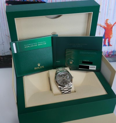 Rolex Day-date 40 Rhodium 228239 2022 Unworn 40mm 18k White Gold Full Set