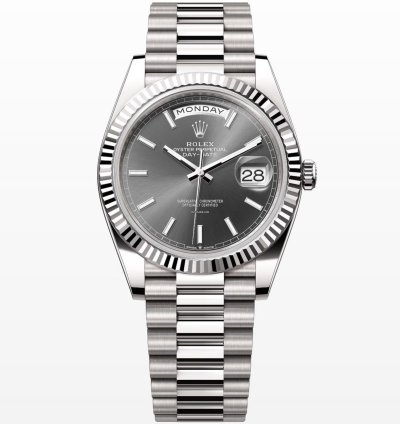 Rolex Day-date 40 Rhodium Index Dial