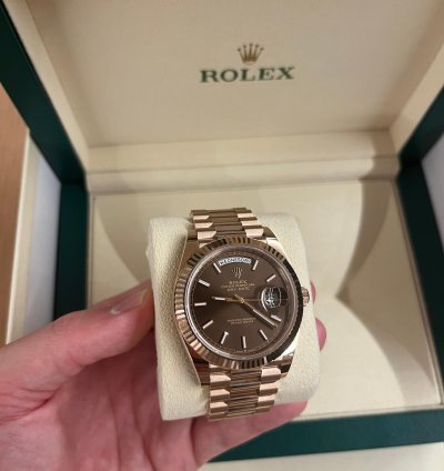 Rolex Day-date 40 Rose Gold Cadran Chocolat Full Set Neuve