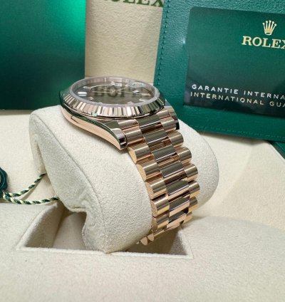 Rolex Day-date 40 Rose Gold Chocolate Baguette Dial 2023