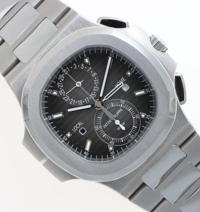 Patek Philippe Nautilus Ref 5990 1a-001 Steel Chrono Travel Time Full Set Year 2020