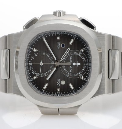 Patek Philippe Nautilus Ref 5990 1a-001 Steel Chrono Travel Time Full Set Year 2020