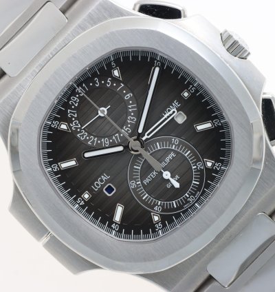Patek Philippe Nautilus Ref 5990 1a-001 Steel Chrono Travel Time Full Set Year 2020