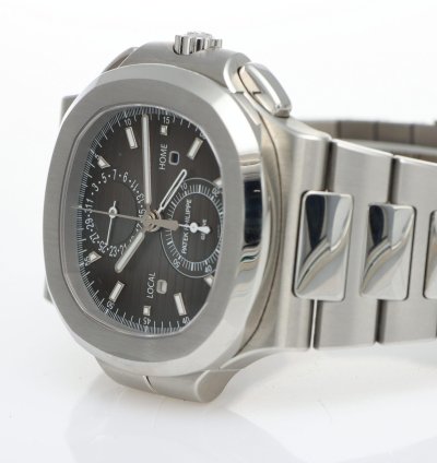 Patek Philippe Nautilus Ref 5990 1a-001 Steel Chrono Travel Time Full Set Year 2020