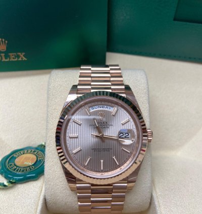 Rolex Day-date 40 Rose Gold Day-date 40mm Sundust Tapestry Stick Dial 228235 2022 New