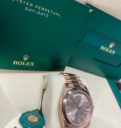 Rolex Day-date 40 Rose Gold Day-date 40mm Sundust Tapestry Stick Dial 228235 2022 New