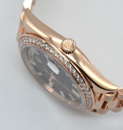 Rolex Day-date 40 Rose Gold Diamond Bezel Eisenkiesel Dial Watch