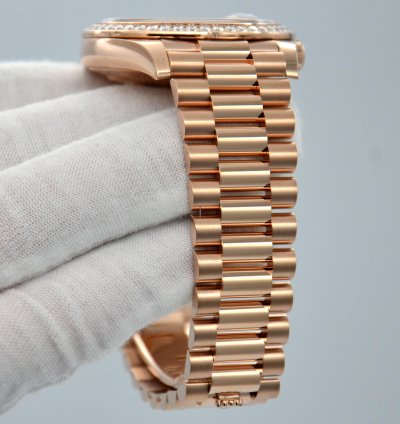 Rolex Day-date 40 Rose Gold Diamond Bezel Eisenkiesel Dial Watch