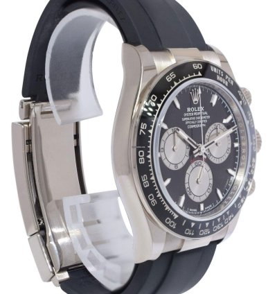 Rolex Daytona Nos Rolex Daytona 18k Whie Gold Black Dial Oysterflex 40mm Watch 24 126519