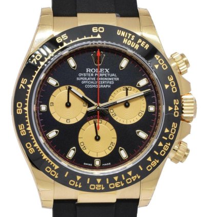 Rolex Daytona Nos Rolex Daytona 18k Yellow Gold Black Dial Oysterflex Watch 24 116518