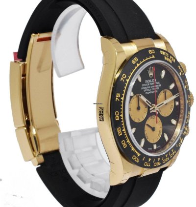 Rolex Daytona Nos Rolex Daytona 18k Yellow Gold Black Dial Oysterflex Watch 24 116518