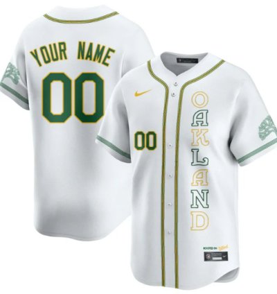 Custom Oakland Athletics Jersey Name Number City Connect Concept Stitched White