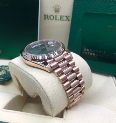 Rolex Day-date 40 Rose Gold Olive Roman Dial 2024