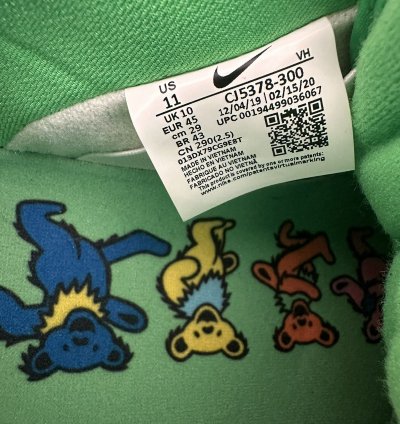 Grateful Dead Nike Sb Dunk Bear Green