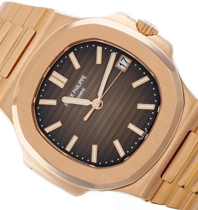 Patek Philippe Nautilus Rose Gold 18k Brown Dial Ref 5711 1r-001 Full Set