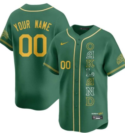 Custom Oakland Athletics Jersey Name Number City Connect Concept Stitched Green