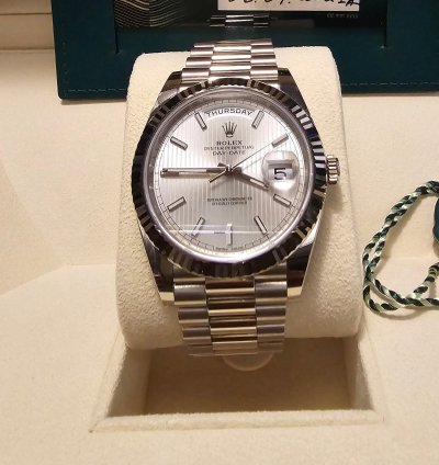 Rolex Day-date 40 Set Completo Con Astuccio In Pelle Hausmann Trident