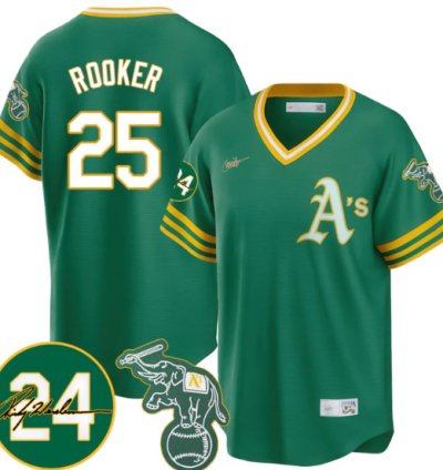 Brent Rooker Jersey 25 Oakland Athletics 2025 Rickey Henderson Memorial Stitched Throwback