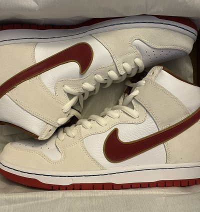 New 11 5 Nike Sb Dunk High Pro Sail Crimson Philly Sneaker