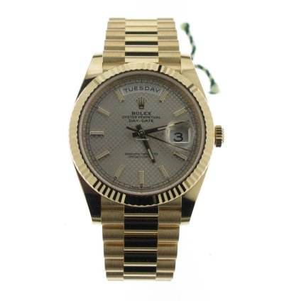 Rolex Day-date 40 Silver Diagonal Index Dial 228238